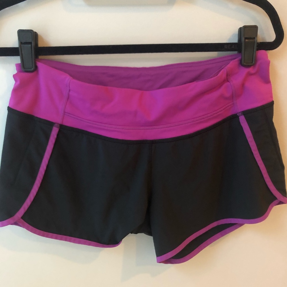 Purple and Black Lululemon Running Shorts Size 6!